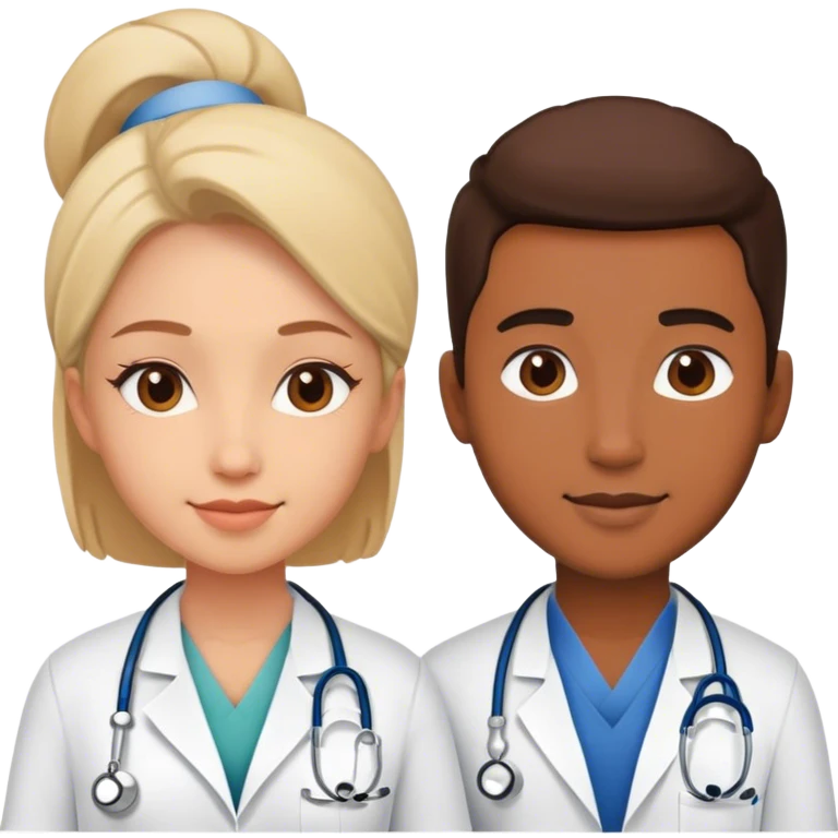 Two medical students in love emoji