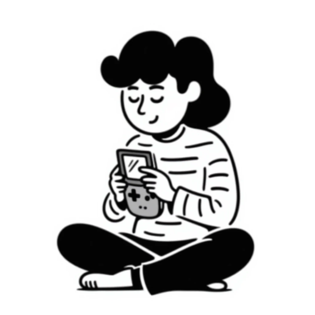 A person plays with the GameBoy advance emoji