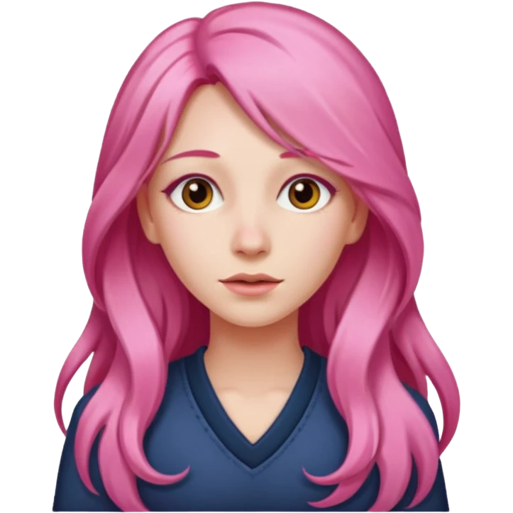 Pink greek goddess long hair emoji