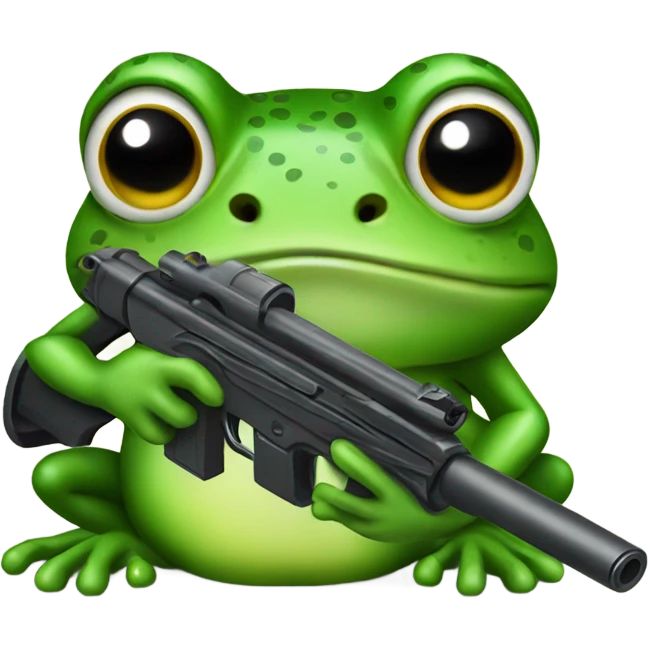 frog with a gun  emoji
