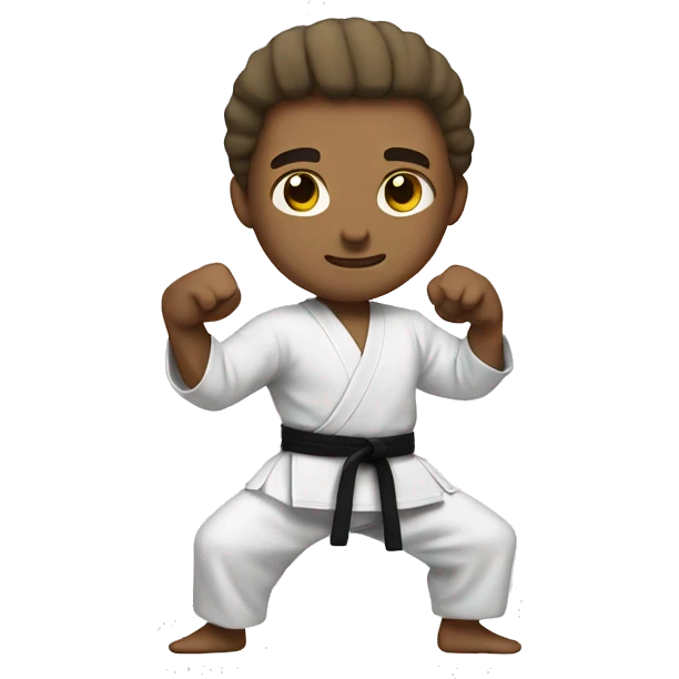 White man doing martial arts emoji