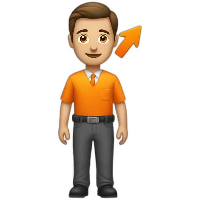 trader men with orange arrow emoji