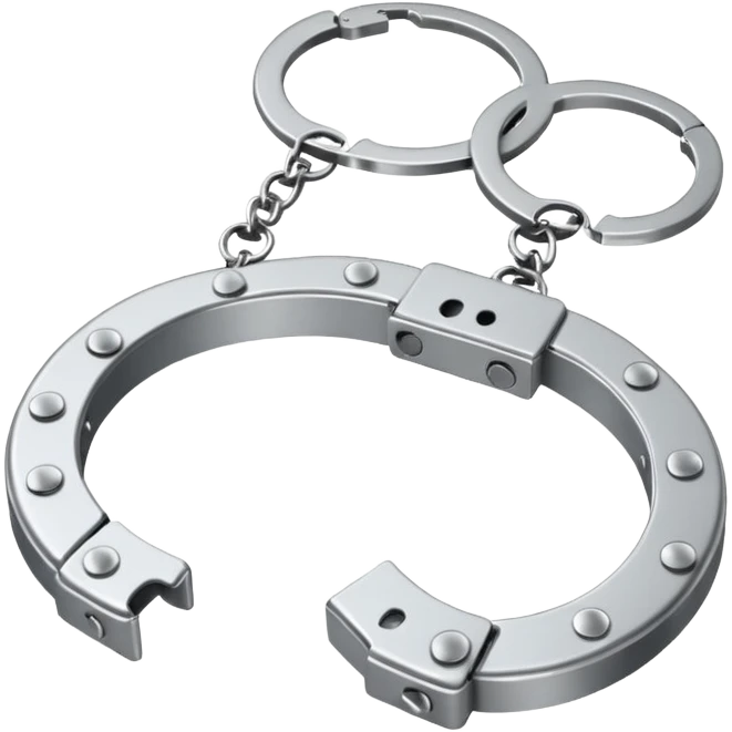 cracking handcuffs with little effects of cracks with 4k minimalistic emoji