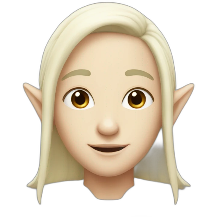 White elf with dark hair and elf ears emoji