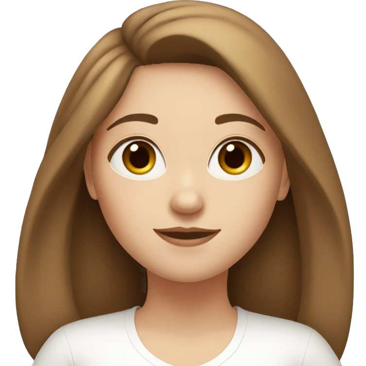 White girl with brown and bangs hair doing yoga emoji