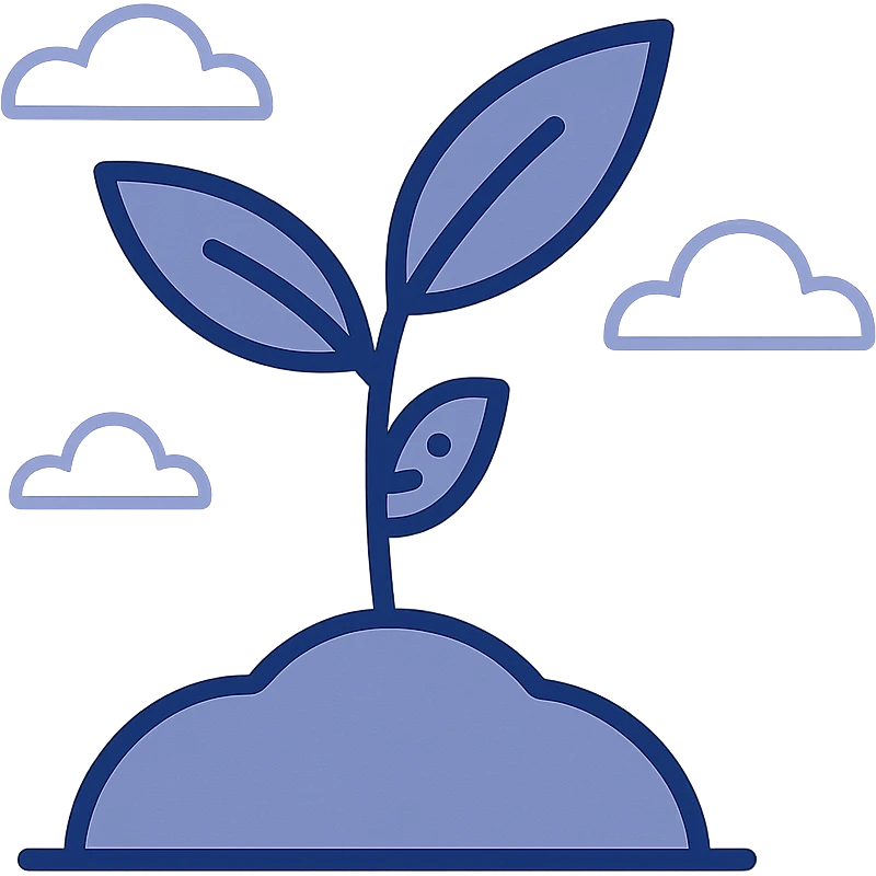 green plant sprout emerging from soil, minimal fresh, modern illustration style emoji