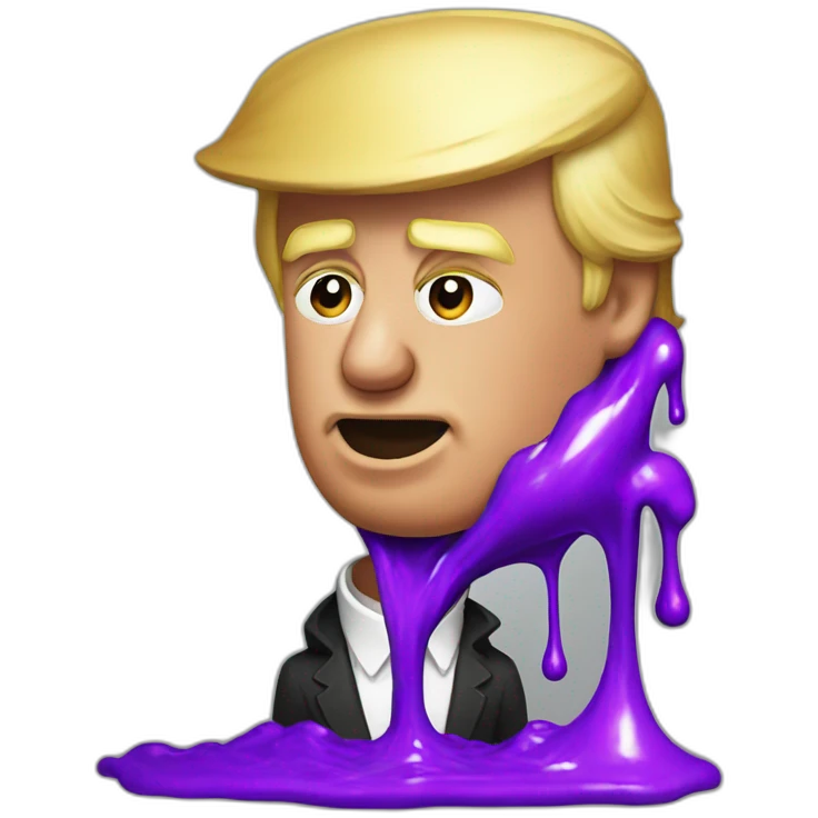 Donald trump throwing up purple liquid emoji