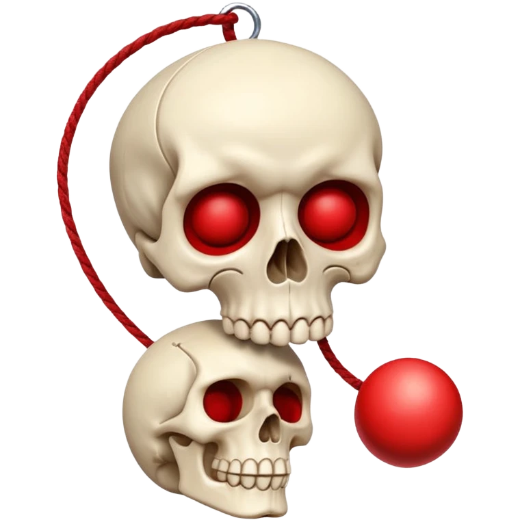 Skull Yo-Yo with a string going up emoji