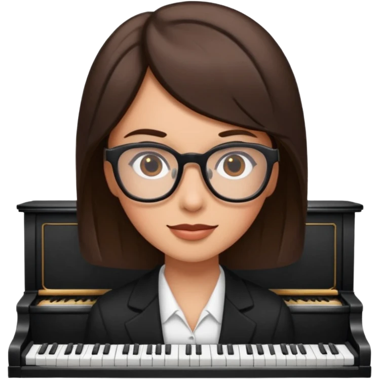 Brunette  and glassespianists emoji