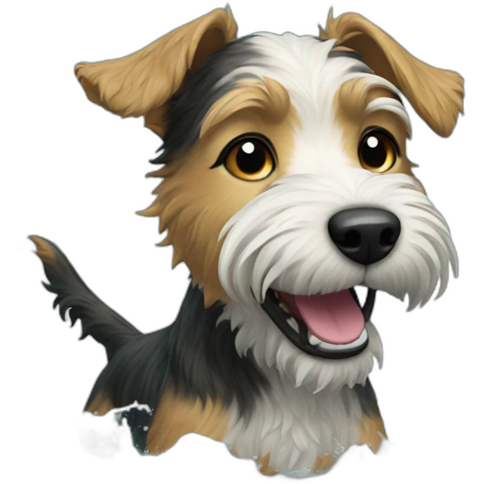 terrier playing in ocean emoji