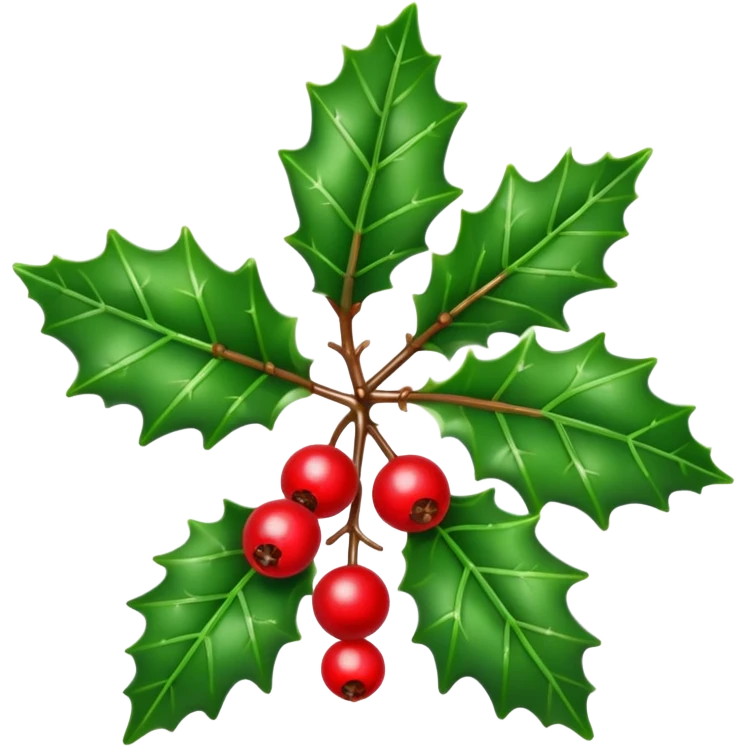 Christmas holly emoji