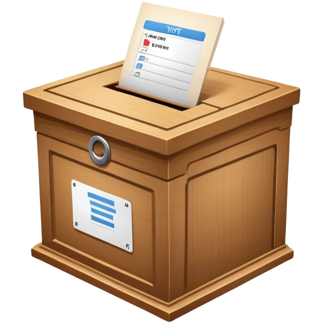 ballot box with voting slip being inserted emoji