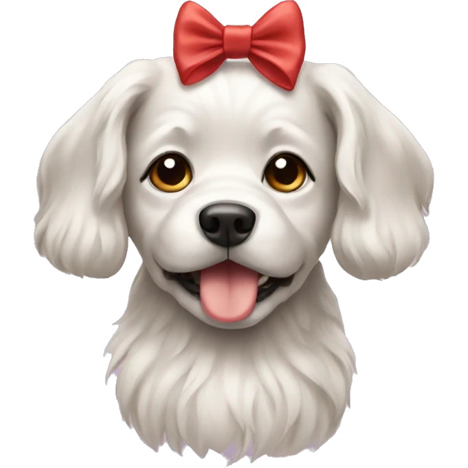 Dog with a bow emoji
