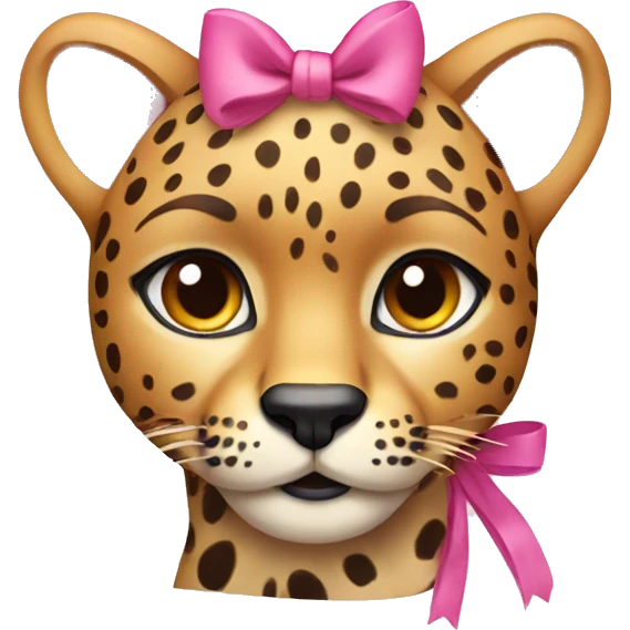 cheetah with pink bow emoji
