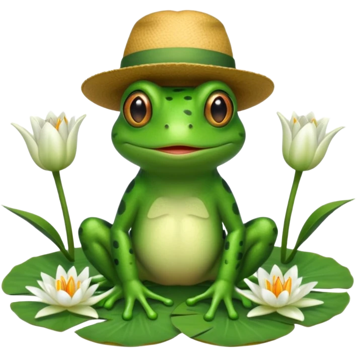 Frog with hat  emoji