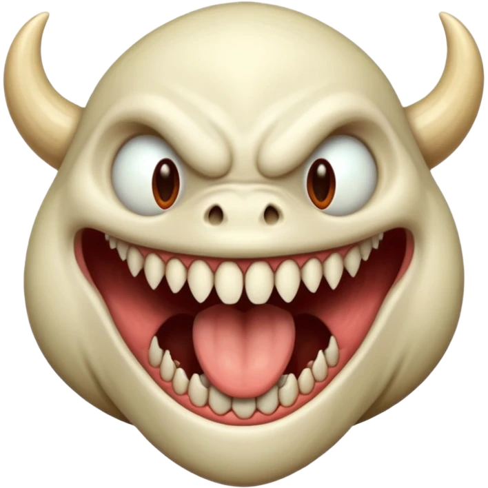 jaw droup a long monster mouth no horns a creepy monstrer emoji