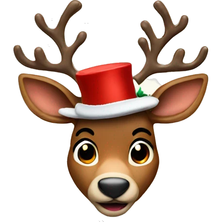 rudolph wearing top hat emoji