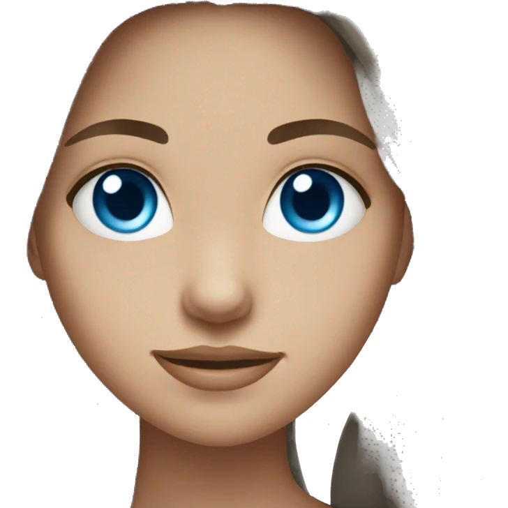 Brunette girl pretty blue eyes long hair emoji