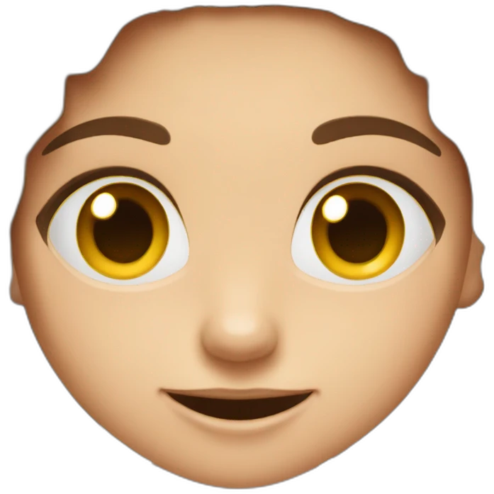 a girl with brown hair with two chipsters instead her 2 front tooth emoji
