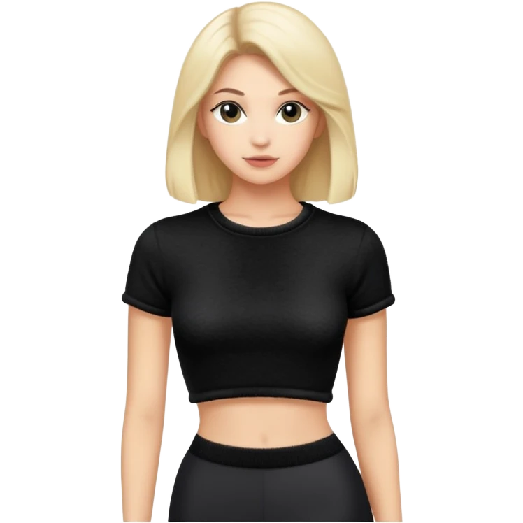 super realistic black cashmere crop top tshirt emoji