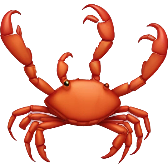 a crab bitting foot emoji