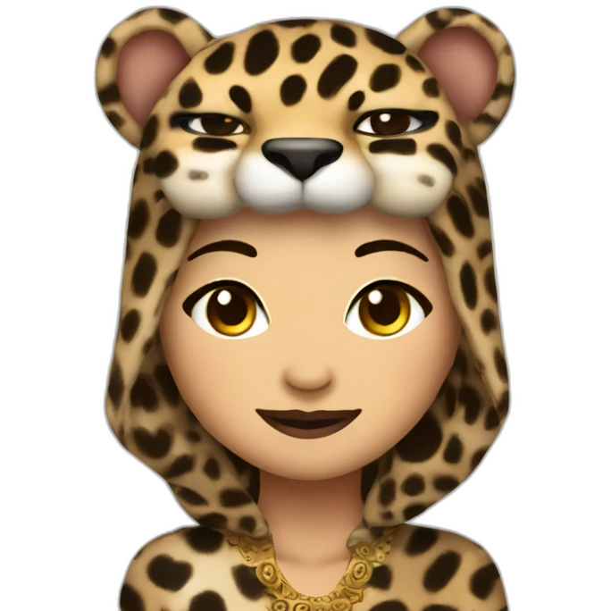 Pumpuang duangjan in leopard costume emoji