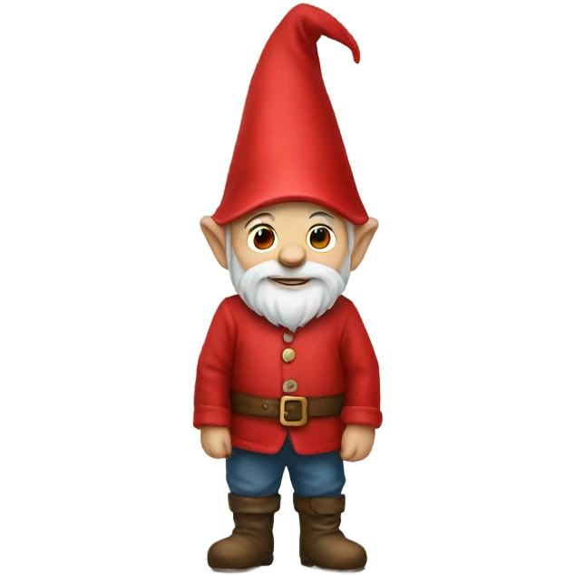 Gnome wearing all red clothes emoji