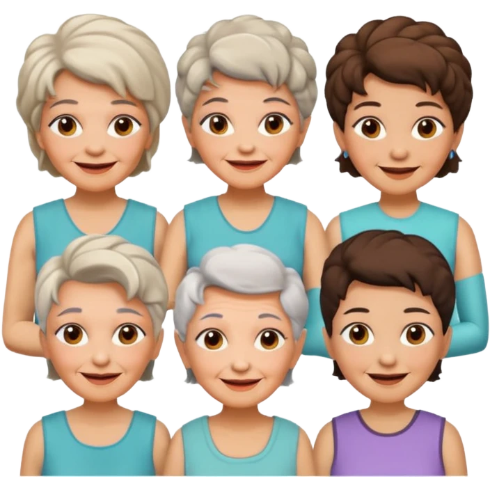 Old Women In Sleeveless, different hairs. emoji