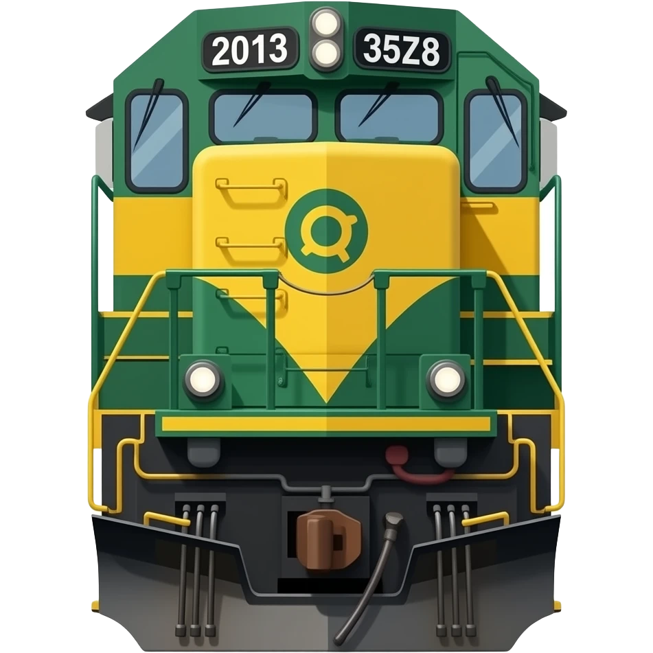 American made, green & yellow diesel locomotive at the front emoji
