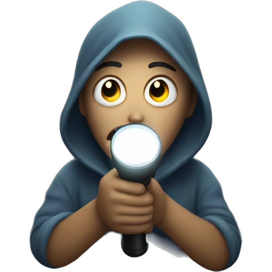 Someone telling a scary story in the dark holding a flashlight under their face emoji