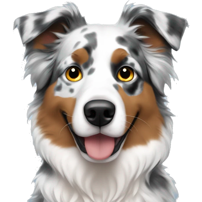 White man next to blue merle australian shepherd emoji