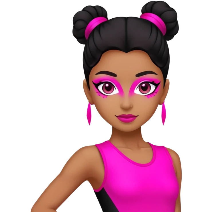 "A dancer in a black and neon pink outfit." emoji