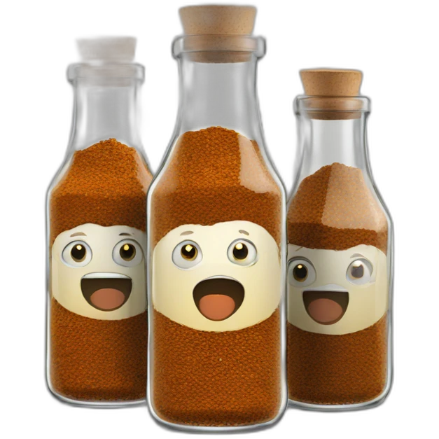 3 glasses bottle with kebap spices  emoji