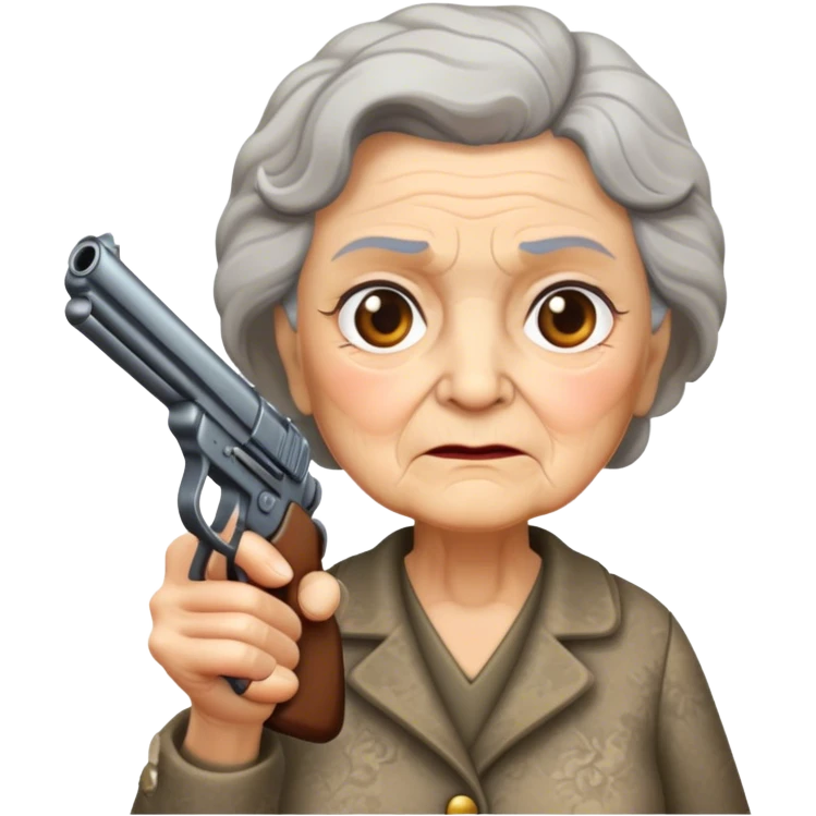 grandma with gun emoji