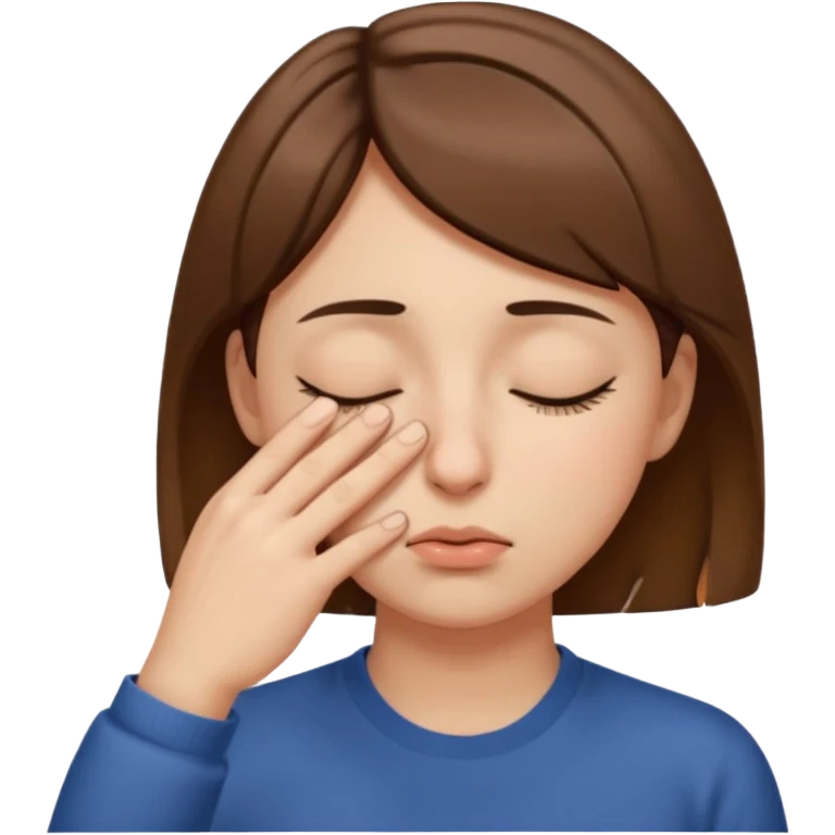 Pinching bridge of nose with eyes closed emoji