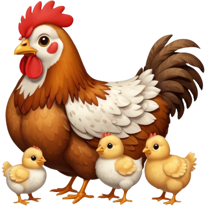 Chicken with chicks  emoji