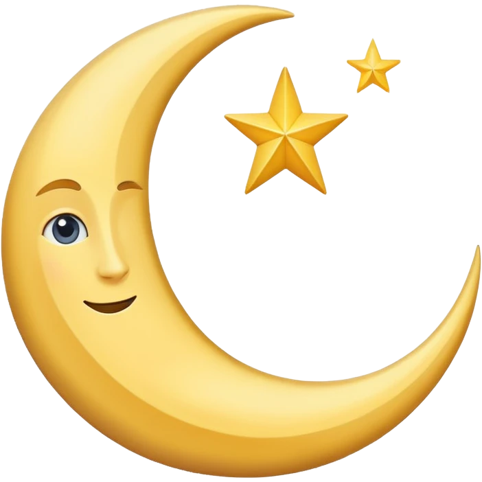 Star and Crescent emoji with black backgroun and no face but the start and crescent both should be in white colour emoji