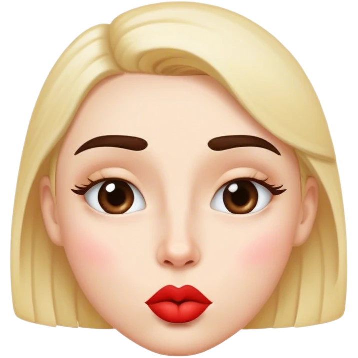 Kissy face with eyebrow lift emoji