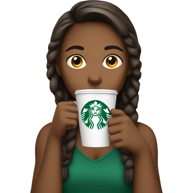 Girl drinking Starbucks  emoji