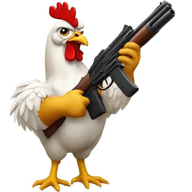  chicken with gun  emoji