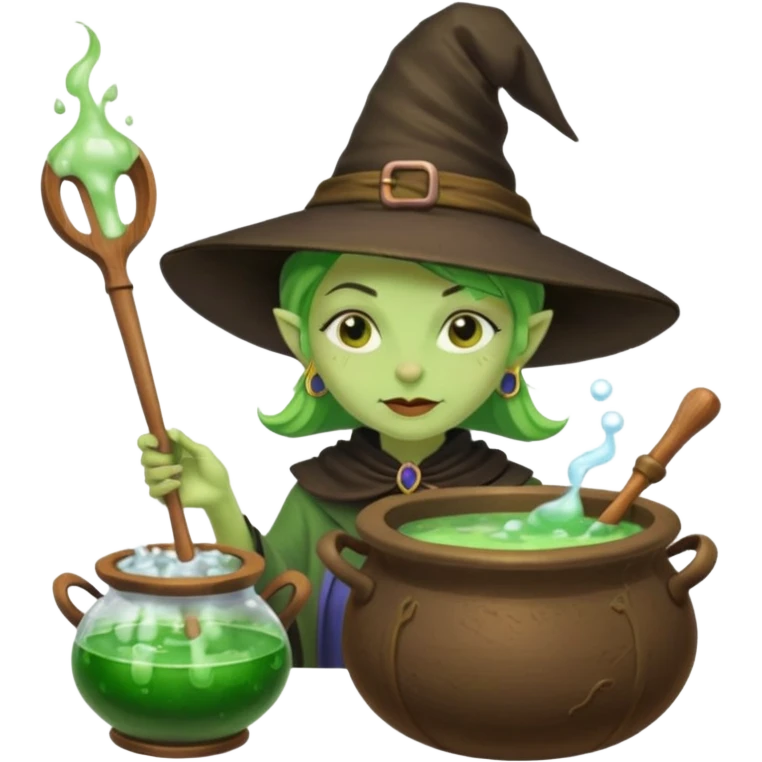 green witch cooking potion emoji