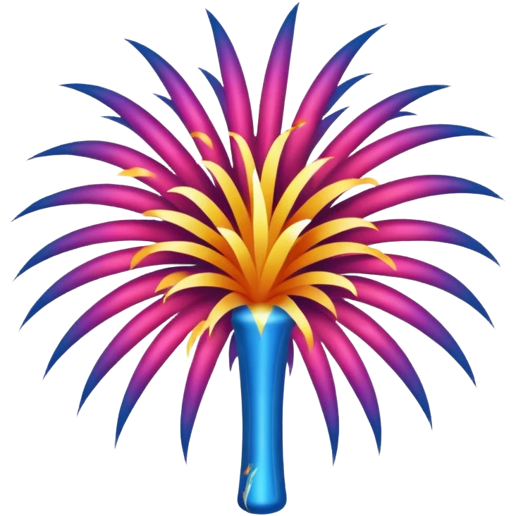 make the fireworks black with a white background. No other colors besides black and white emoji