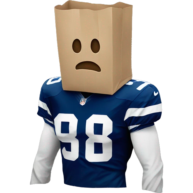 Dallas cowboy fan with paper bag over head emoji