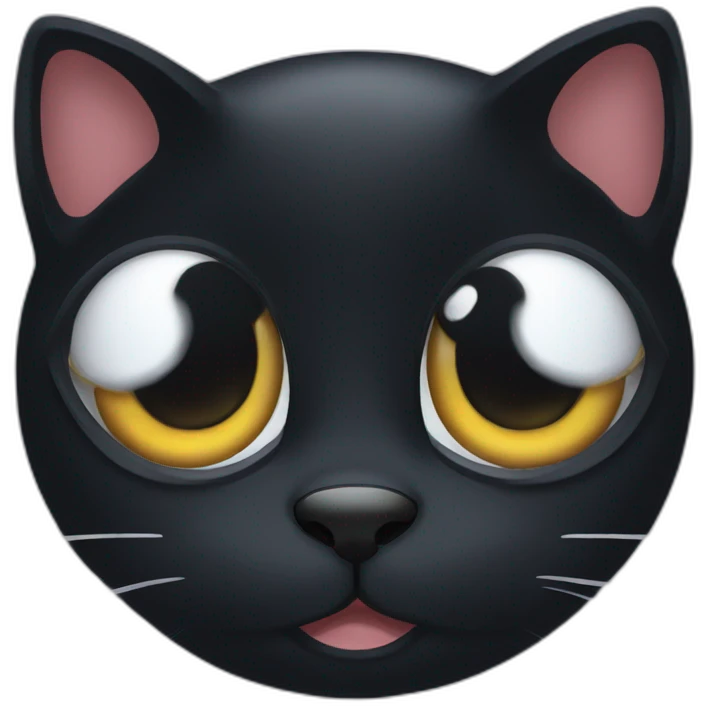 black cat face roll eyes emoji