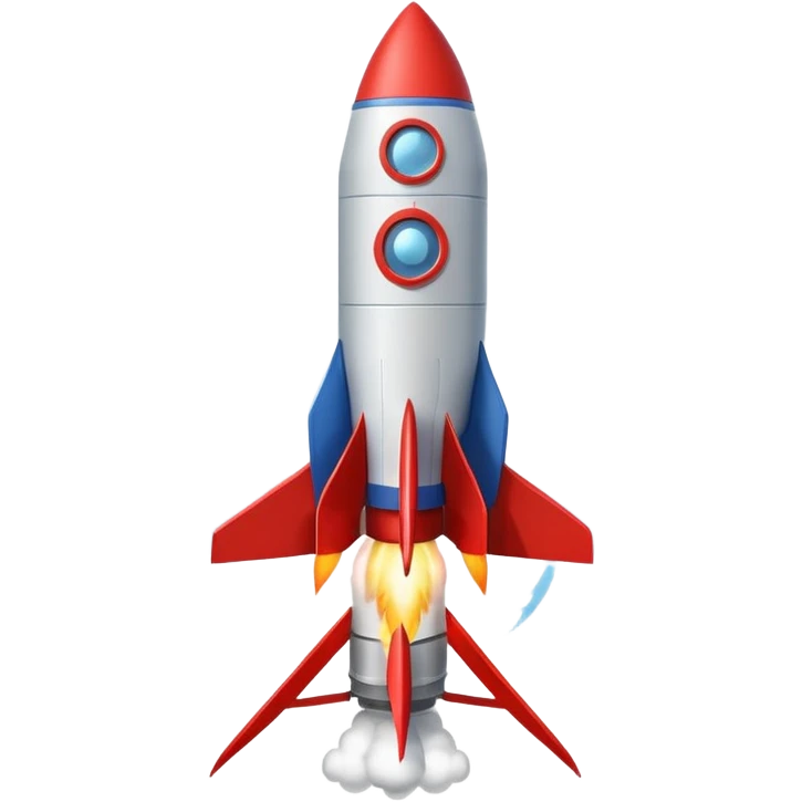 launching a rocket from a platform, with huge cloud  emoji