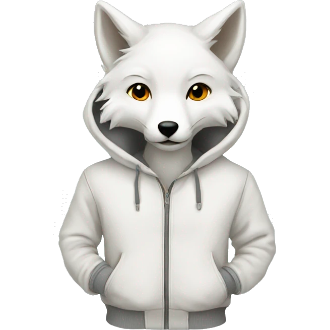 White fox hoodie emoji
