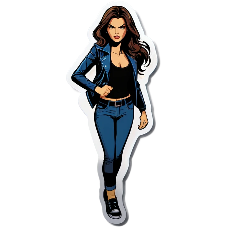 Brunette badass emoji