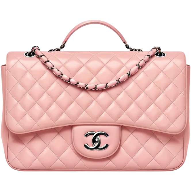 Pastel pink Chanel classic flap  emoji