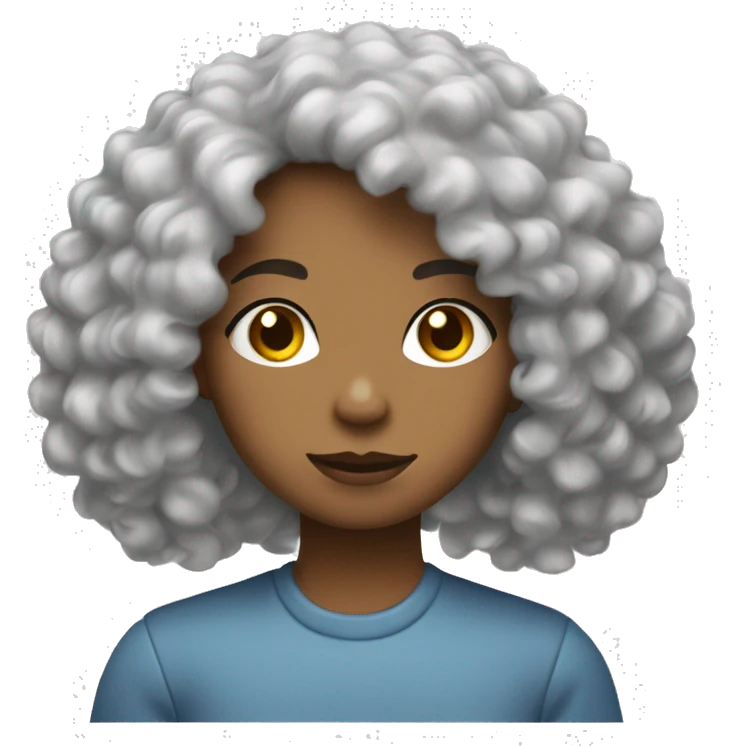 Fille au cheveux bouclé  emoji