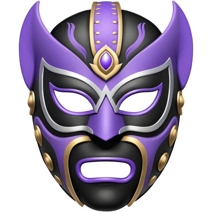 black and lavender luchador mask emoji